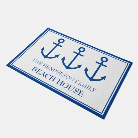 Paillasson Ancres simples bleues et blanches (Incliné)