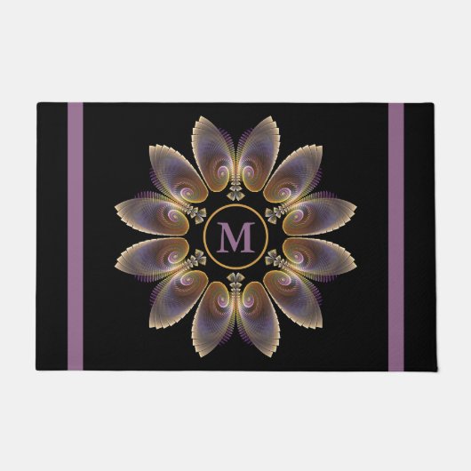Paillasson Ange Abstraite ailes Mandala Monogramme fractal (Devant)