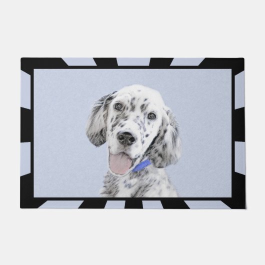 Paillasson Anglais Setter Blue Belton Peinture Chien Art (Devant)