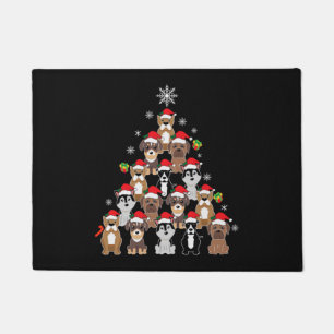 Paillasson Animal assis dans la neige avec lumières Noël Père