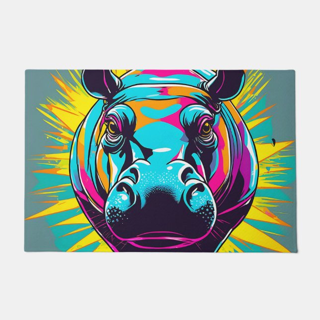 Paillasson Animau hippo vibrant (Devant)