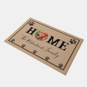 Paillasson Animaux de compagnie photo print & HOME Script Nom (Incliné)