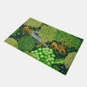 Paillasson ANIMAUX FORESTIERS, CERFS PAR UN BROOK Blue Green  (Incliné)