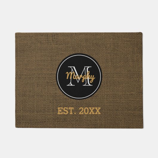 Paillasson Année rustique faite sur commande de nom de (Devant)