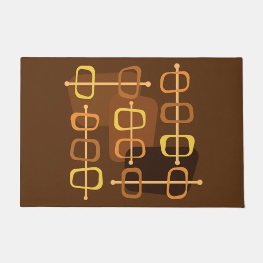 Paillasson Années 1950 Abstrait Art Hollow Rocks Brown (Devant)