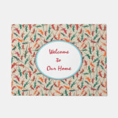 Paillasson Anole Lizards Rouge Vert Orange Motif (Devant)