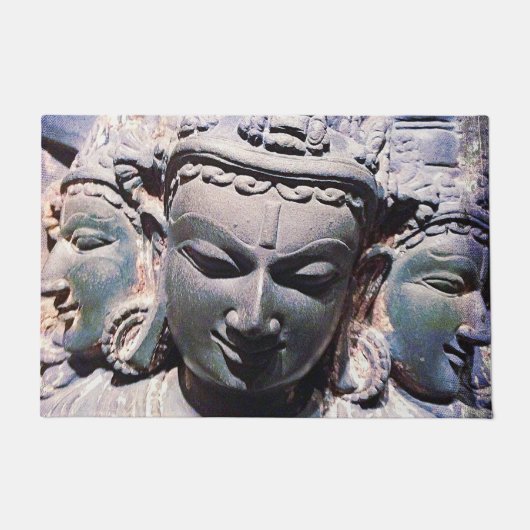 Paillasson Antique Asie Pierre visage Statue Photo Bold Graph (Devant)