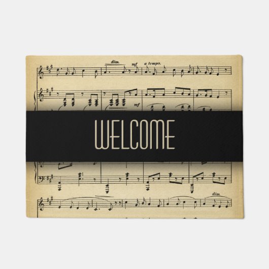 Paillasson Antique Sheet Music Welcome Mat (Devant)