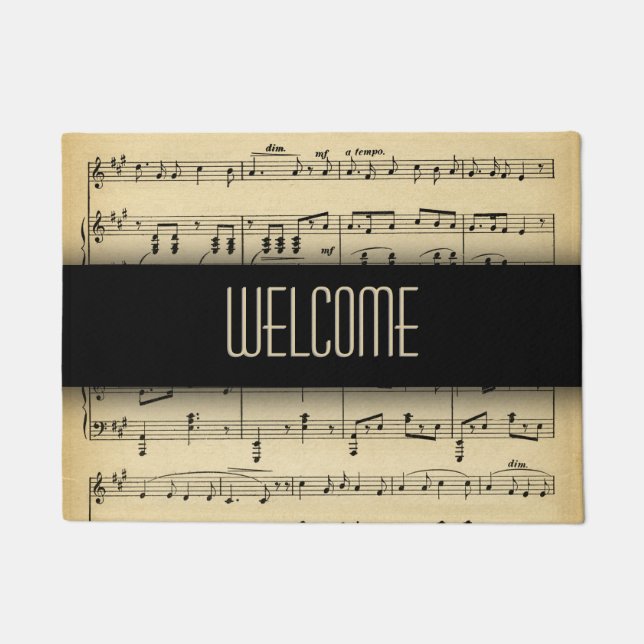 Paillasson Antique Sheet Music Welcome Mat (Devant)