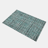 Paillasson Aqua Seafoam Blue Green Grey Boucle Tissé Motif (Incliné)