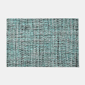 Paillasson Aqua Seafoam Blue Green Grey Boucle Tissé Motif (Devant)