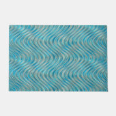 Paillasson Aqua Turquoise Turquoise Bleu Taupe courbes Art (Devant)