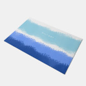 Paillasson Aquarelle Abstraite moderne tons bleus (Incliné)