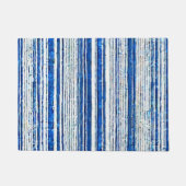 Paillasson Aquarelle bleu blanc rayé moderne (Devant)