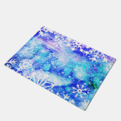Paillasson Aquarelle bleue de flocon de neige (Incliné)