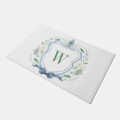 Paillasson Aquarelle Chinoiserie Ginger Jar Monogram Crest (Incliné)