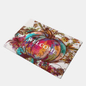 Paillasson Aquarelle colorée Chute Citrouille Thanksgiving (Incliné)