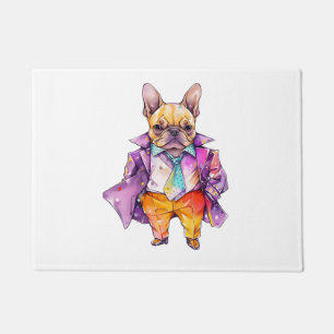 Paillasson Aquarelle colorée French bulldog. Français