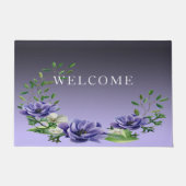 Paillasson Aquarelle de couleur violet Fleurs mat (Devant)