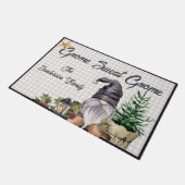 Paillasson Aquarelle de Noël Monogramme Gnome (Incliné)
