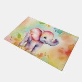 Paillasson Aquarelle d'éléphant doux (Incliné)