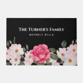 Paillasson Aquarelle Doux rose blanc Roses illustration (Devant)