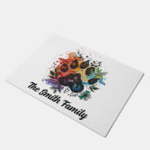 Paillasson Aquarelle Empreinte de patte Boho (Incliné)