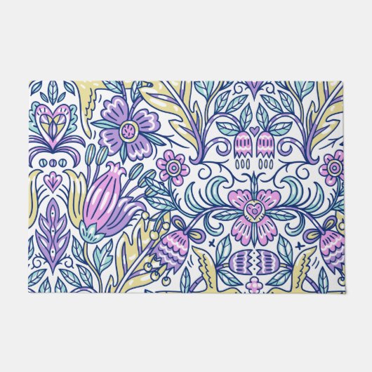 Paillasson Aquarelle Fleur coloré Nature Élégante (Devant)