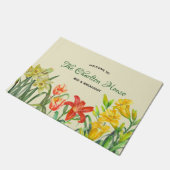 Paillasson Aquarelle Fleurs de printemps Illustration florale (Incliné)