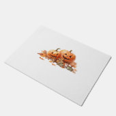 Paillasson Aquarelle Halloween Citrouilles avec feuilles d'au (Incliné)