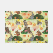 Paillasson Aquarelle Lapin, hibou, écureuil, hérisson (Devant)