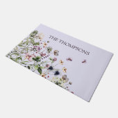 Paillasson Aquarelle monochrome Fleurs sauvages violets (Incliné)