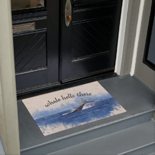 Paillasson Aquarelle nautique mignonne drôle de baleine