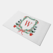 Paillasson Aquarelle Noël Topio Cimier Monogramme (Incliné)