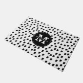 Paillasson Aquarelle noire et blanche Pinceau Monogramme (Incliné)