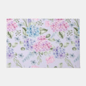 Paillasson Aquarelle Pastel Couleur Mixte Fleurs d'Hydrangée (Devant)
