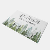 Paillasson Aquarelle Pine Arbres | L'aventure commence à la m (Incliné)