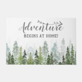 Paillasson Aquarelle Pine Arbres | L'aventure commence à la m (Devant)