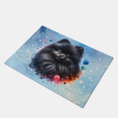 Paillasson Aquarelle poméranienne noire (Incliné)
