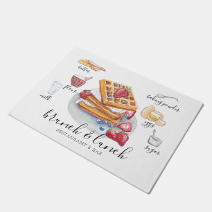 Paillasson Aquarelle Restaurant de recettes de gaufre Busines