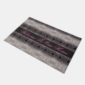 Paillasson Aquarelle rose Et Noir (Incliné)