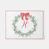 Paillasson Aquarelle rouge Bow Wreg Monogram (Devant)