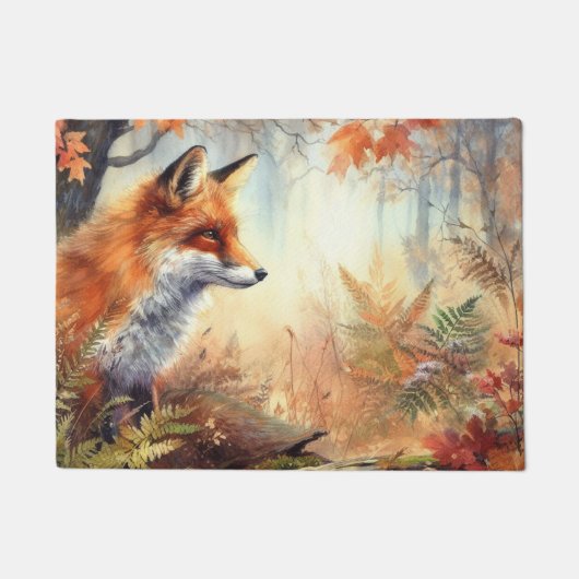 Paillasson Aquarelle Rouge Renard Automne Couleur automne Nat (Devant)