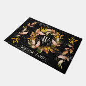 Paillasson Aquarelle rustique Autumn Wreath Family Black (Incliné)