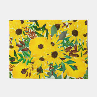 Paillasson Aquarelle Tournesol Automne motif floral