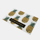 Paillasson Aquarelle tropicale Motif ananas avec nom (Incliné)