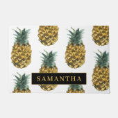 Paillasson Aquarelle tropicale Motif ananas avec nom (Devant)