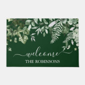 Paillasson Aquarelle Verdure Ivy Sage Ferns Nom de famille (Devant)