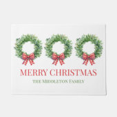 Paillasson Aquarelle Verte Avec Bow En vichy Rouge (Devant)