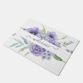 Paillasson Aquarelle violette florale personnalisée (Incliné)